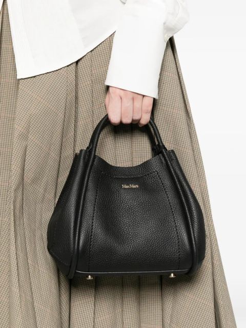 Max Mara XS Marines leather tote bag - Black - zdjęcie produktu nr 2