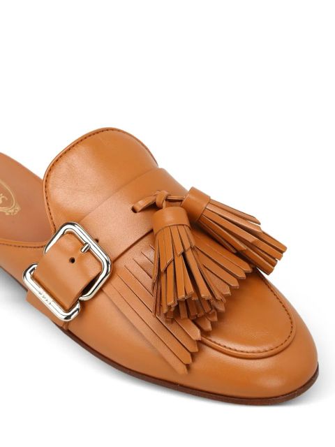 Tod's buckle tassel leather mules - Brown - zdjęcie produktu nr 2