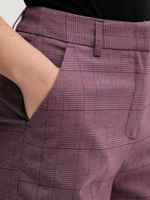 United Colors of Benetton spodnie damskie kolor bordowy proste high waist 4X8MDF07F