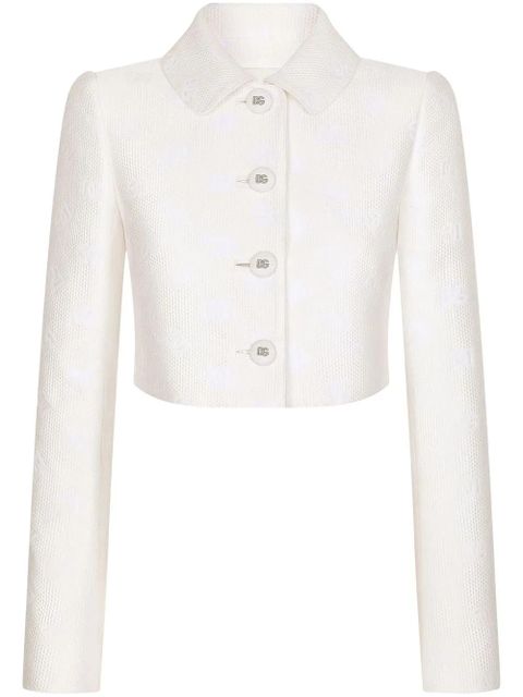 Dolce & Gabbana DG-logo jacquard cropped jacket - White - zdjęcie produktu nr 1