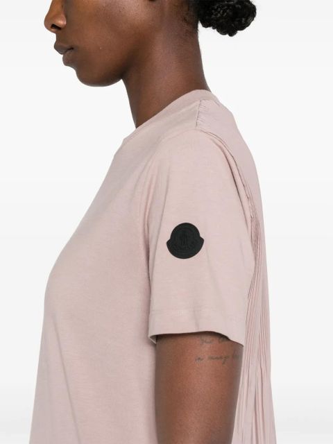 Moncler plissé-panel T-shirt - Pink