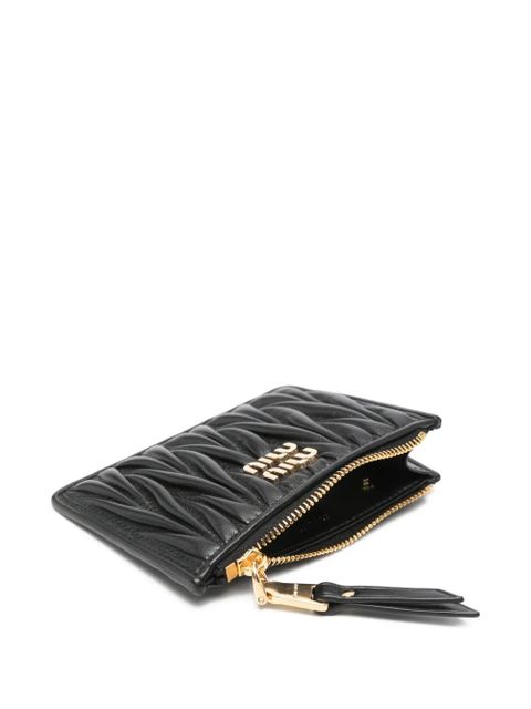 Miu Miu logo-detail wallet - Black