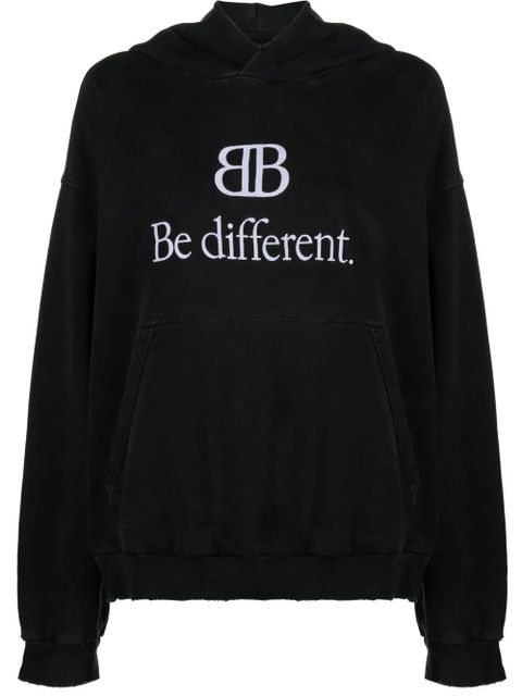 Balenciaga Be Different print hoodie - Black