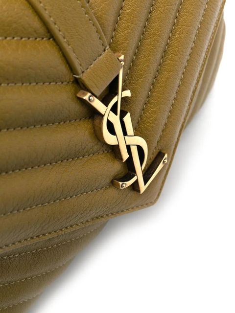Saint Laurent quilted logo-plaque tote bag - Green