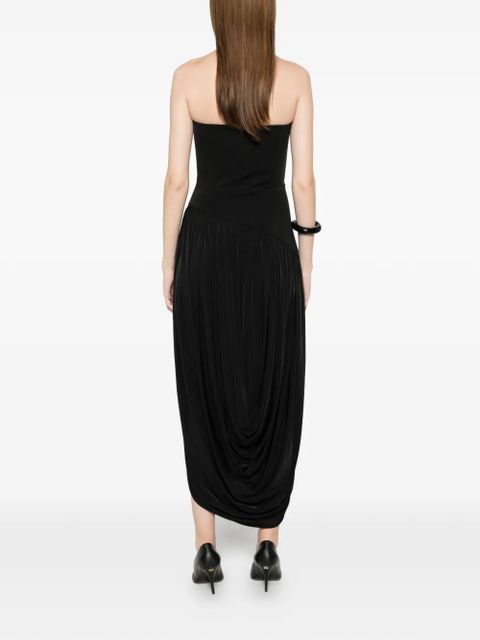 Ferragamo strapless pleated dress - Black