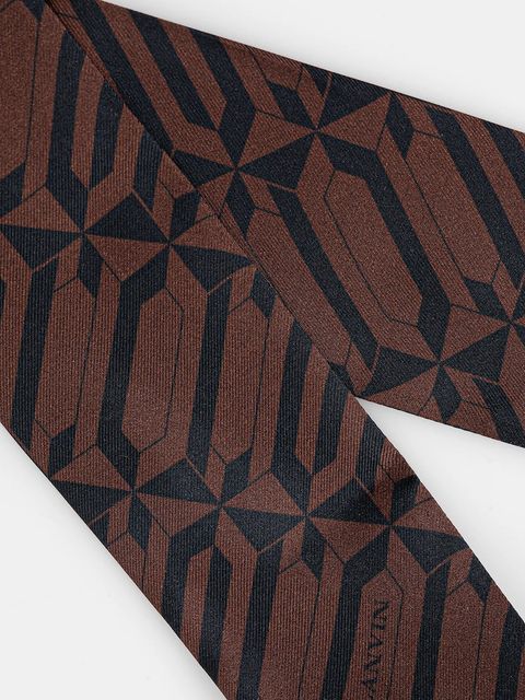 Lanvin apaszka jedwabna damski kolor brązowy wzorzysta 710004328 - zdjęcie produktu nr 2
