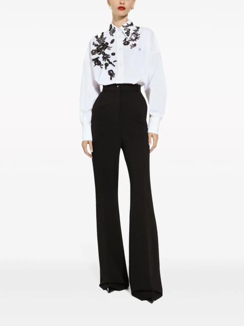 Dolce & Gabbana DNA high-waisted pressed-crease flared trousers - Black