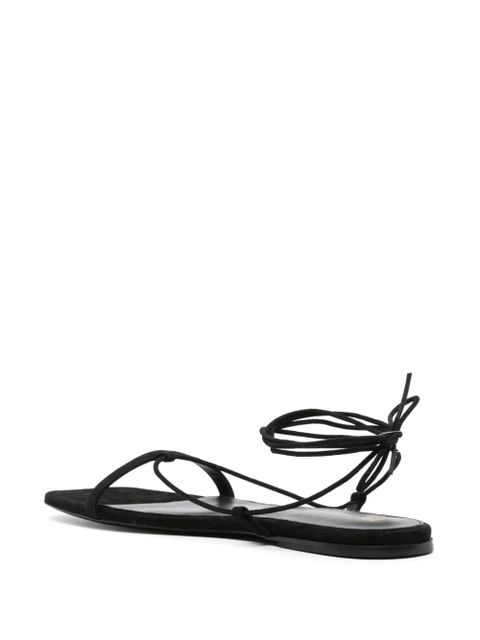 TOTEME tie-fastening suede sandals - Black