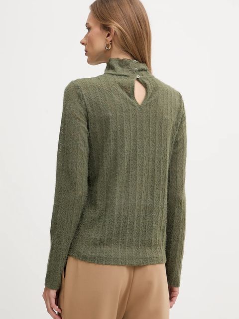 United Colors of Benetton sweter damski kolor zielony lekki z półgolfem 5W77DQ0AT - zdjęcie produktu nr 2