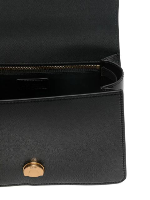 PINKO Love One logo-plaque tote bag - Black