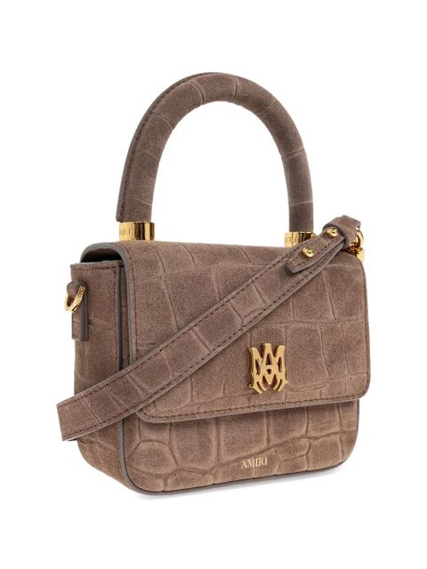 AMIRI croc-effect logo-plaque mini bag - Brown