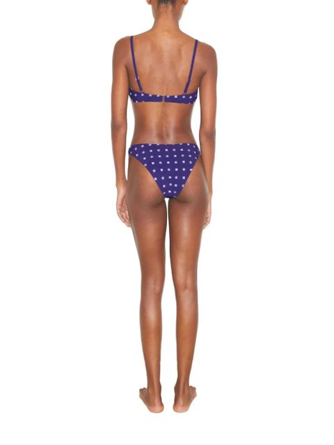 Tory Burch geometric-pattern bikini bottoms - Blue