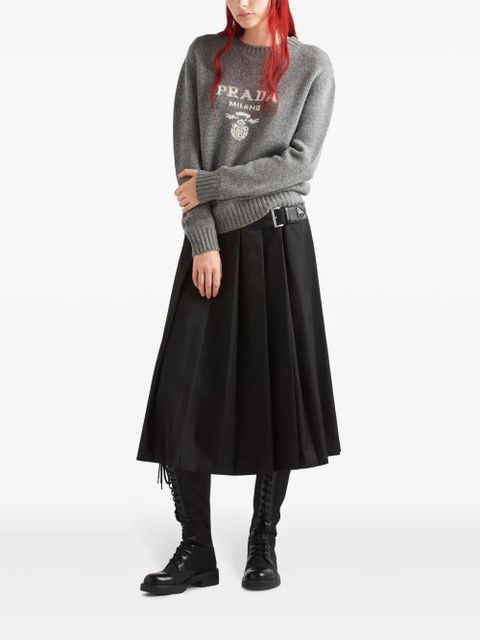 Prada logo-intarsia cashmere jumper - Grey - zdjęcie produktu nr 2