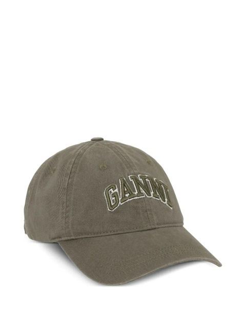 GANNI logo-embroidered cap - Green - zdjęcie produktu nr 1