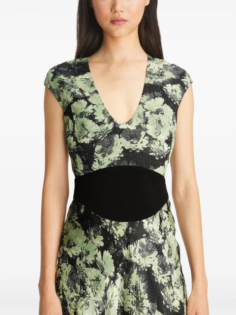 Tory Burch floral-print dress - Green