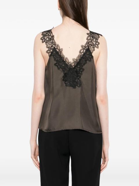 Róhe lace-embroidered vest - Brown