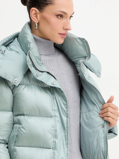 Patrizia Pepe kurtka puchowa damska kolor turkusowy 2O0050.A9M0