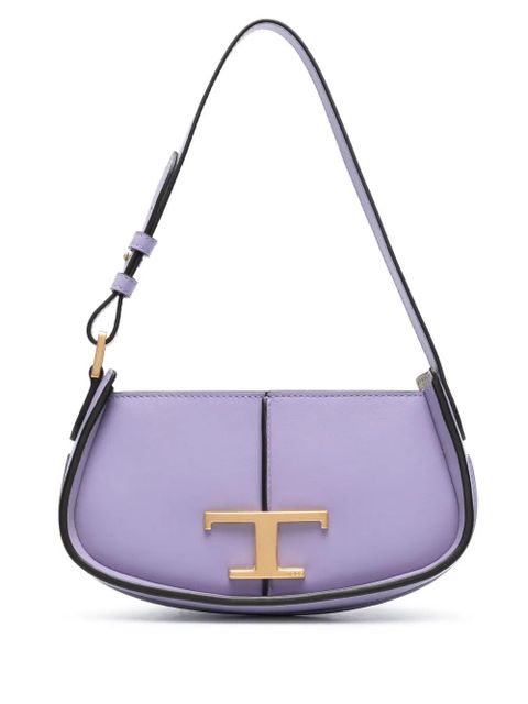 Tod's logo-plaque leather shoulder bag - Purple - zdjęcie produktu nr 1