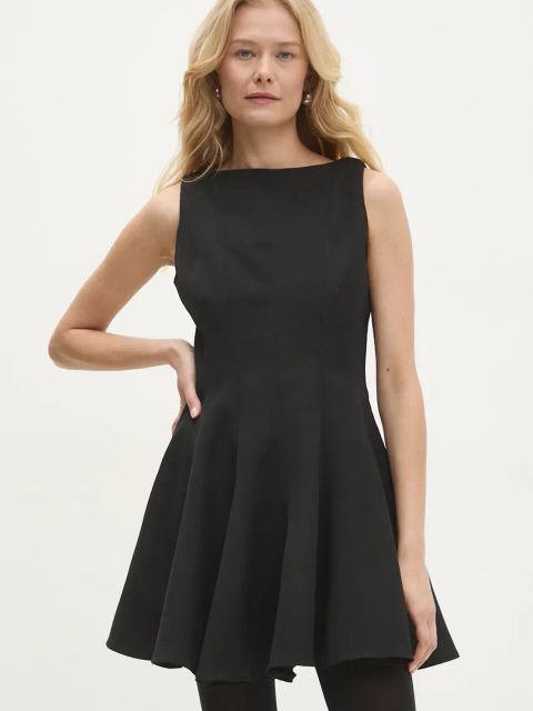 Answear.LAB sukienka kolor czarny mini rozkloszowana
