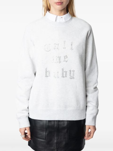 Zadig&Voltaire rhinestone-embellished sweatshirt - Grey