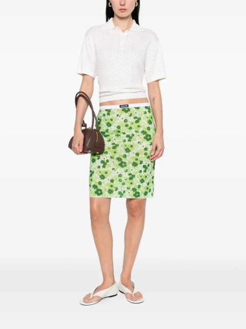 Miu Miu floral print skirt - Green - zdjęcie produktu nr 2