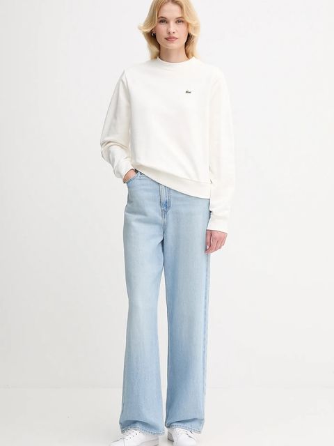 Lacoste bluza bawełniana damska kolor beżowy gładka SF5270 - zdjęcie produktu nr 2