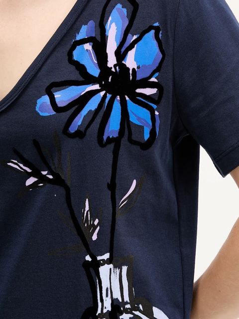 Desigual t-shirt bawełniany DUMAS damski kolor granatowy 25WWTK28