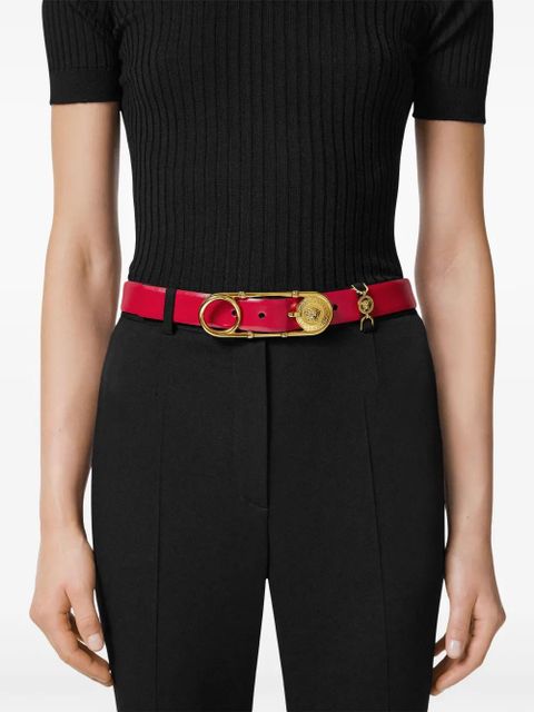 Versace Safety Pin leather belt - Red