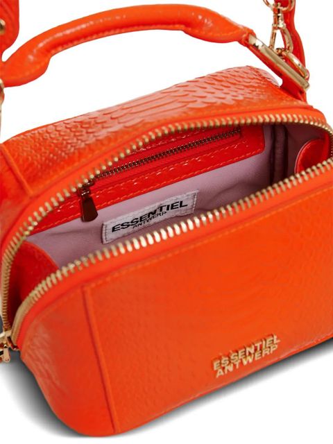 Essentiel Antwerp croco-effect zipped tote bag - Orange