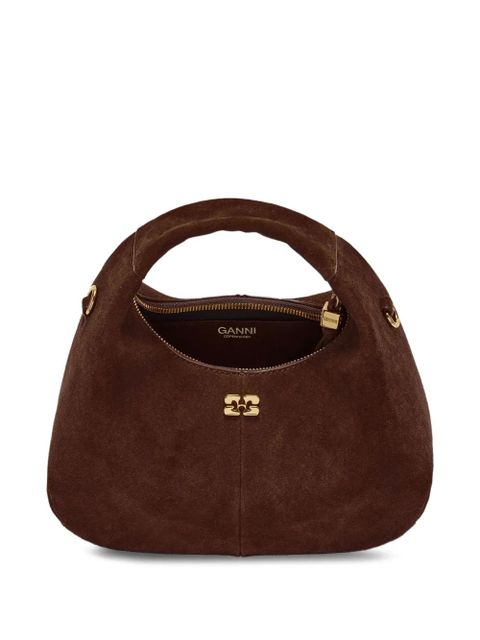 GANNI suede tote bag - Brown