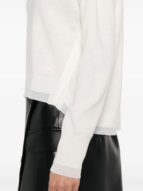 PINKO contrasting-trim sweater - White