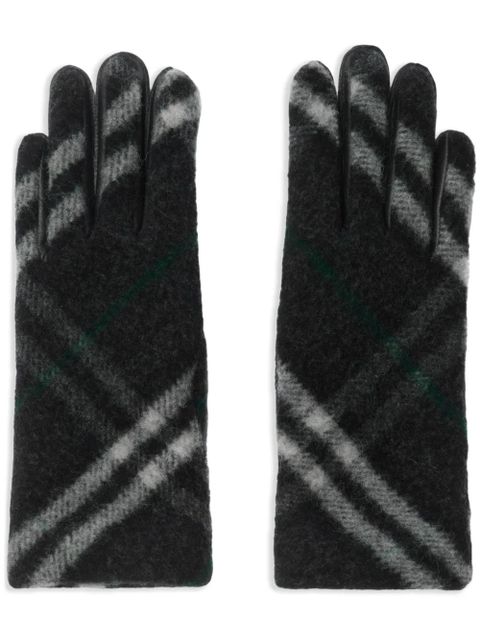 Burberry check wool gloves - Grey - zdjęcie produktu nr 1