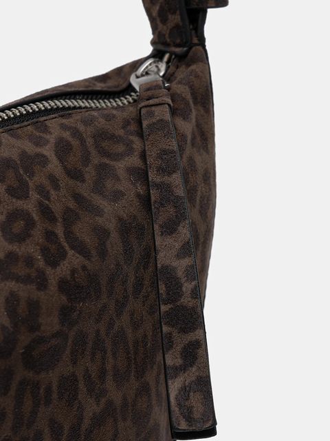 AllSaints torebka zamszowa HALFMOON kolor brązowy W357XD