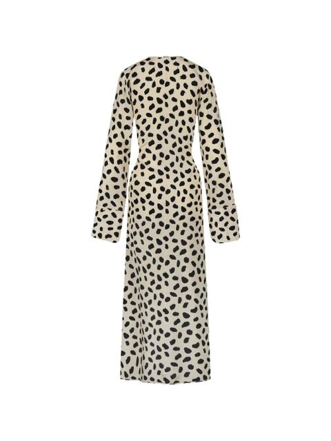 Johanna Ortiz Ollantay animal-print V-neck midi dress - Neutrals