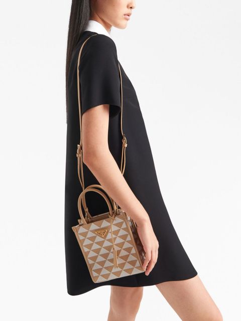 Prada Symbole embroidered mini bag - Neutrals