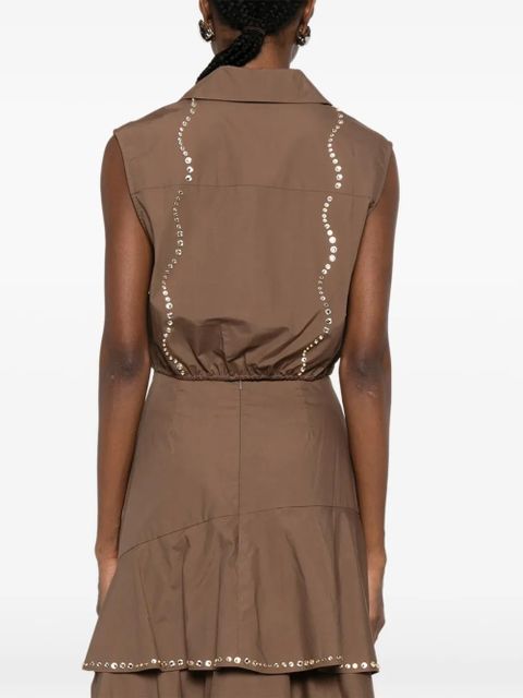 SANDRO tie-detail shirt - Brown