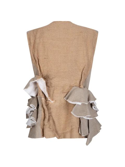 Comme Des Garçons ruffled gilet - Neutrals - zdjęcie produktu nr 2