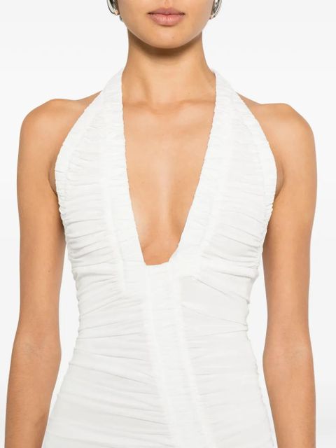 Christopher Esber V-neck pleated maxi dress - White