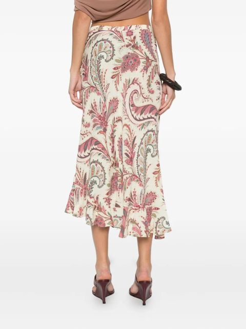 ETRO paisley asymmetric skirt - Neutrals