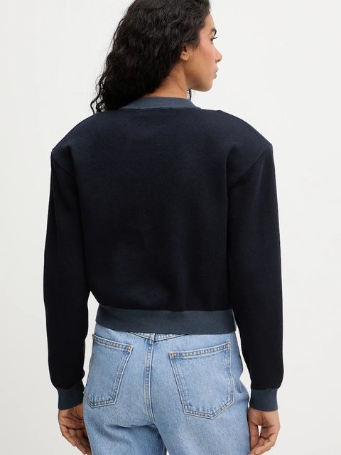 Rotate kardigan z domieszką kaszmiru damski kolor granatowy 1149032318