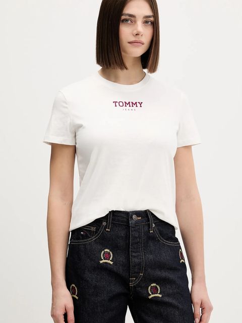 Tommy Jeans t-shirt bawełniany damski kolor biały DW0DW21842 - zdjęcie produktu nr 1
