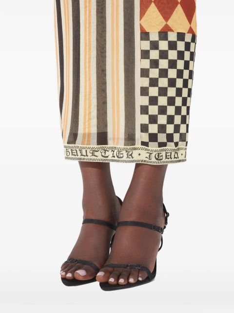 Jean Paul Gaultier patchwork printed maxi skirt - Neutrals