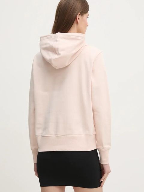 Calvin Klein Jeans bluza damska kolor różowy z kapturem gładka J20J225358