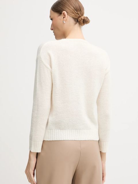 Gaudi sweter z dodatkiem wełny damski kolor beżowy 521BD53009