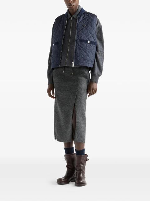 Prada Re-Nylon ribbed knit quilted vest - Blue - zdjęcie produktu nr 2