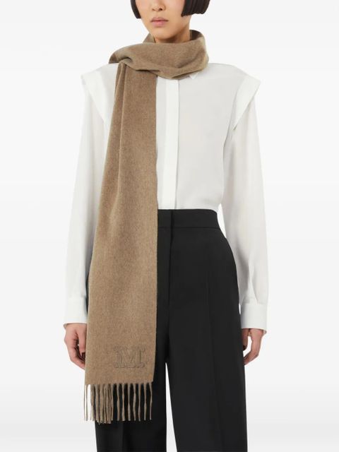 Max Mara fringed logo scarf - Neutrals - zdjęcie produktu nr 1