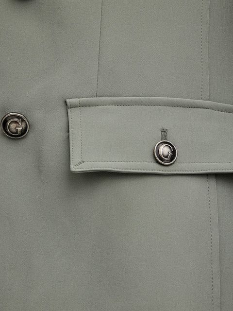 Guess marynarka FIONA kolor szary dwurzędowa gładka W5YN20 WH9Y2