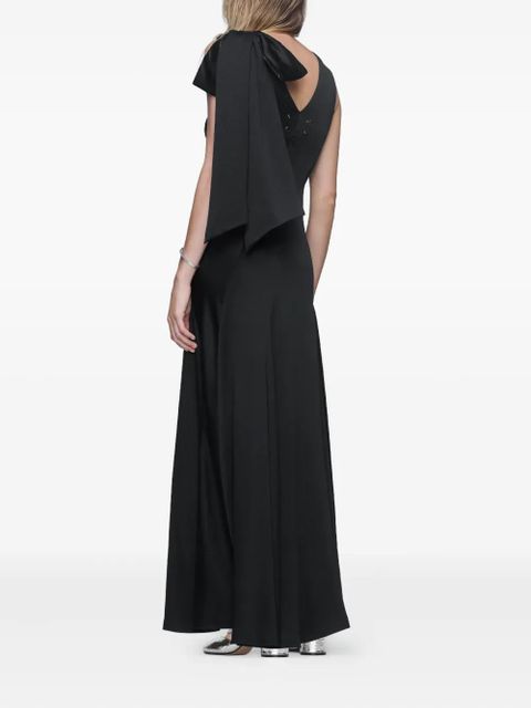 Maison Margiela bow-detail asymmetric gown - Black - zdjęcie produktu nr 2