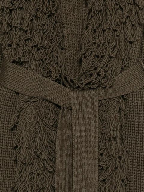 Blumarine fringe belted coat - Green