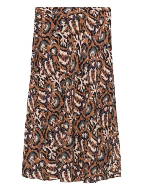 Ba&Sh abstract-print midi skirt - Brown